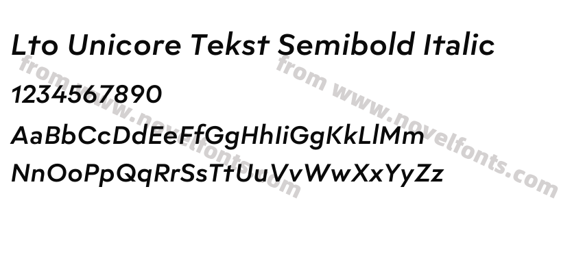 Lto Unicore Tekst Semibold ItalicPreview