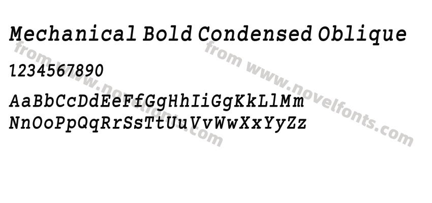 Mechanical Bold Condensed ObliquePreview