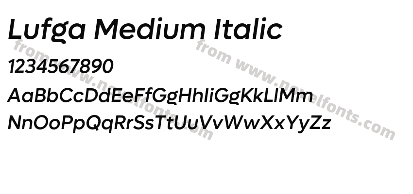 Lufga Medium ItalicPreview