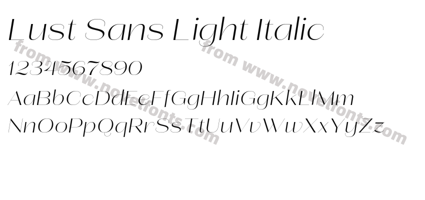 Lust Sans Light ItalicPreview
