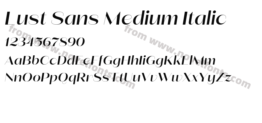Lust Sans Medium ItalicPreview