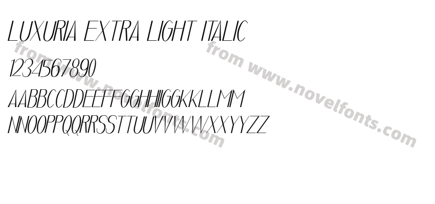 Luxuria Extra Light ItalicPreview