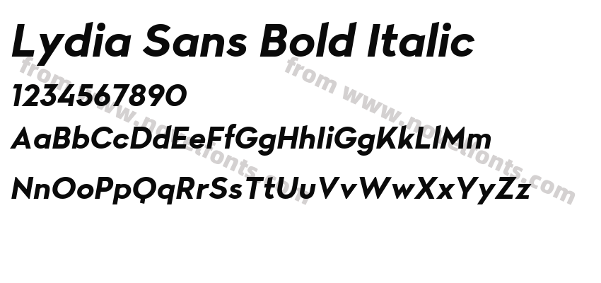 Lydia Sans Bold ItalicPreview