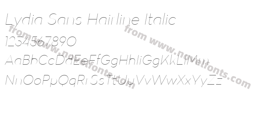 Lydia Sans Hairline ItalicPreview