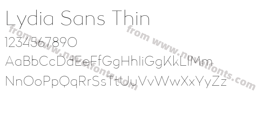 Lydia Sans ThinPreview