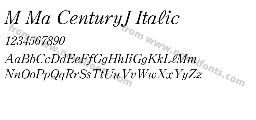 M Ma CenturyJ ItalicPreview