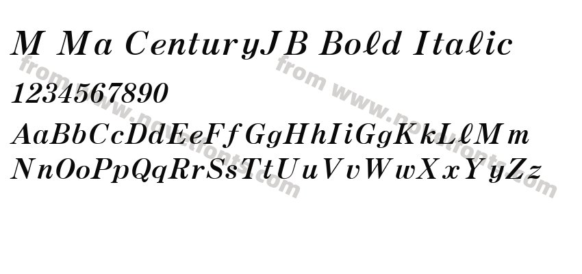 M Ma CenturyJB Bold ItalicPreview