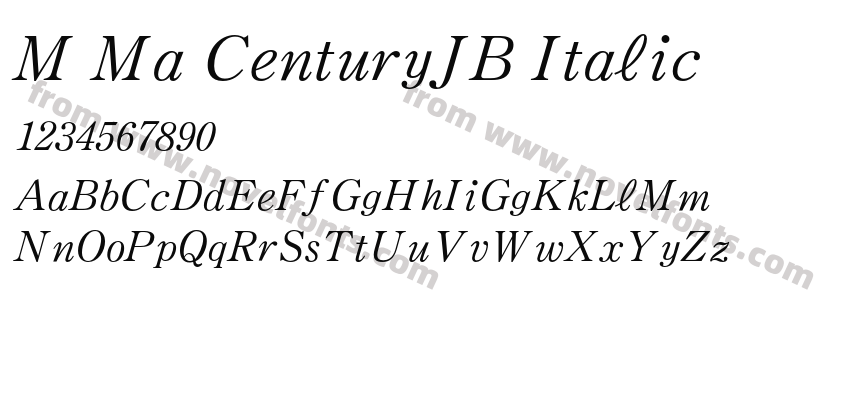 M Ma CenturyJB ItalicPreview