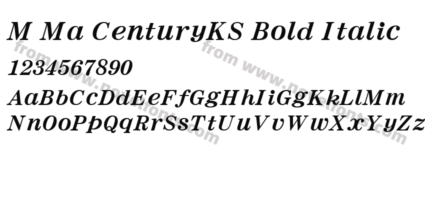 M Ma CenturyKS Bold ItalicPreview