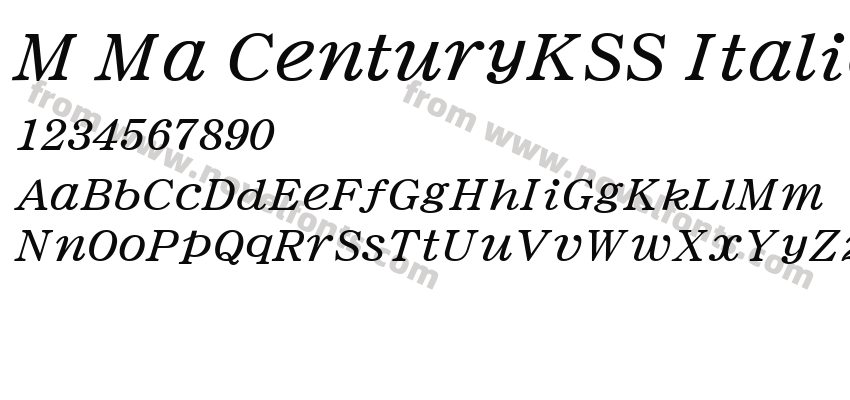 M Ma CenturyKSS ItalicPreview