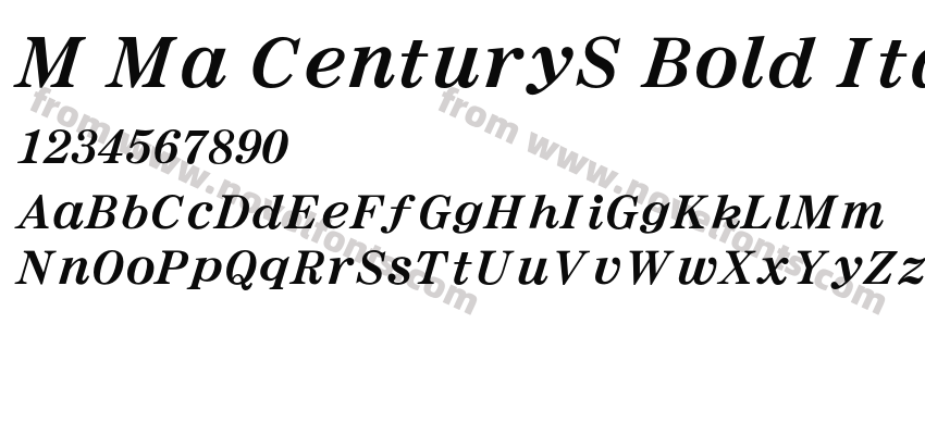 M Ma CenturyS Bold ItalicPreview