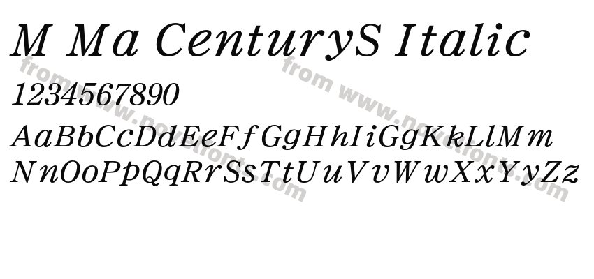 M Ma CenturyS ItalicPreview
