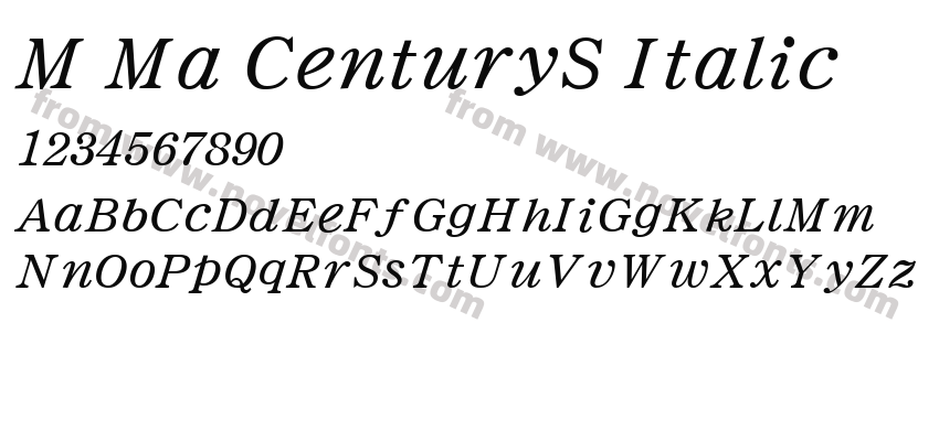 M Ma CenturyS ItalicPreview