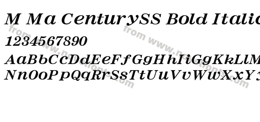 M Ma CenturySS Bold ItalicPreview