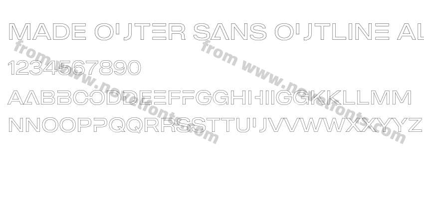 MADE Outer Sans Outline Alt LightPreview