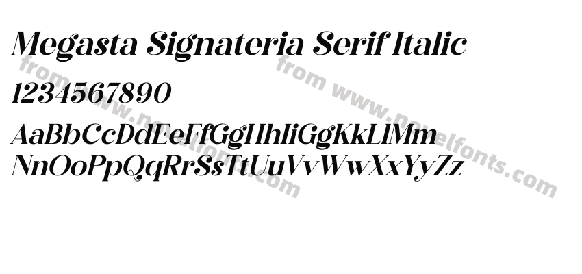 Megasta Signateria Serif ItalicPreview