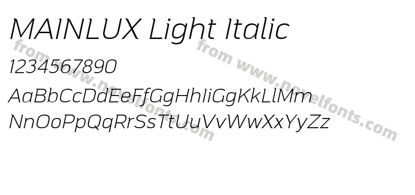 MAINLUX Light ItalicPreview