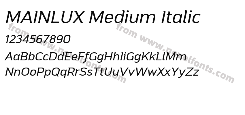 MAINLUX Medium ItalicPreview