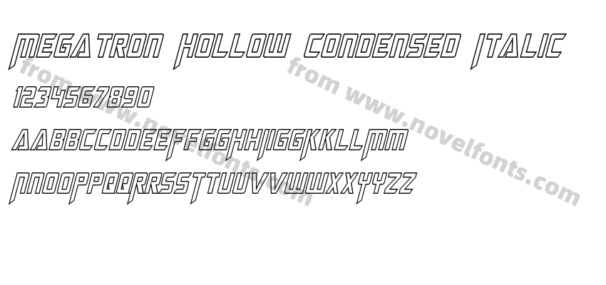 Megatron Hollow Condensed ItalicPreview