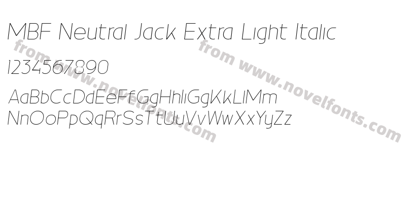 MBF Neutral Jack Extra Light ItalicPreview
