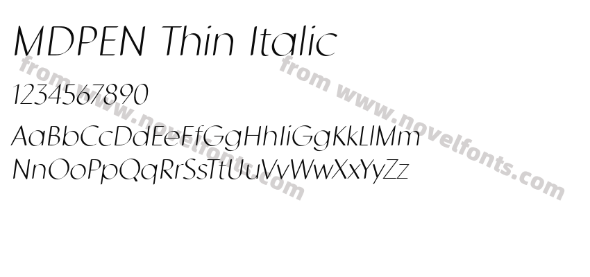 MDPEN Thin ItalicPreview
