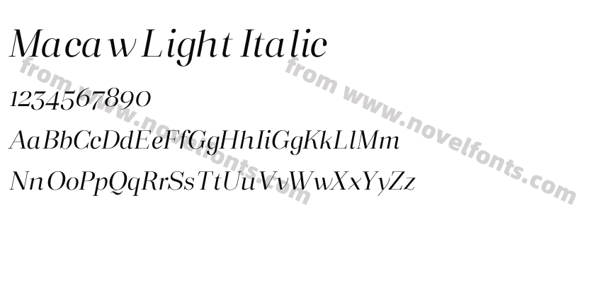Macaw Light ItalicPreview