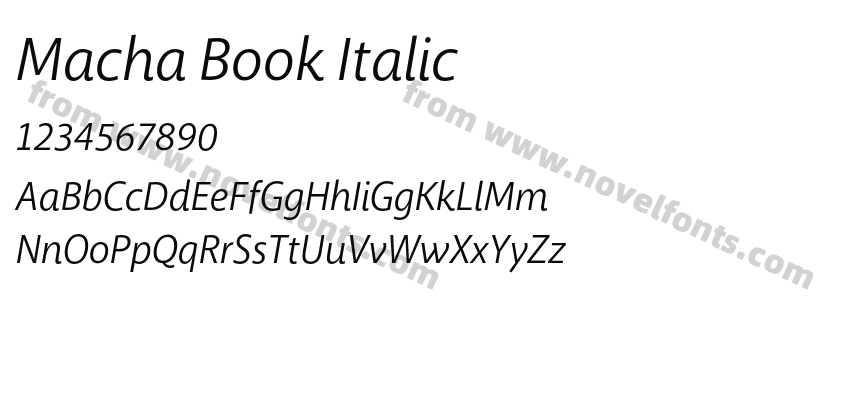 Macha Book ItalicPreview