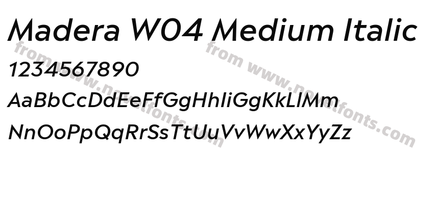 Madera W04 Medium ItalicPreview
