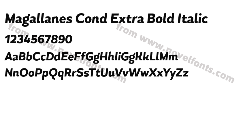 Magallanes Cond Extra Bold ItalicPreview