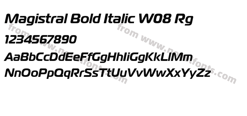 Magistral Bold Italic W08 RgPreview