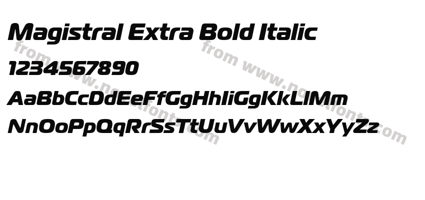 Magistral Extra Bold ItalicPreview