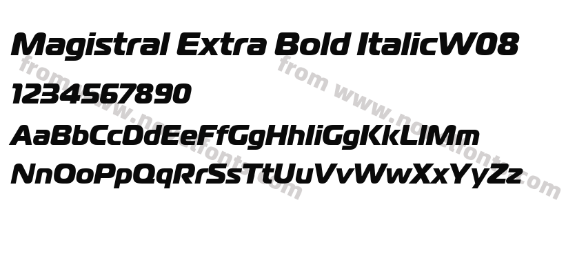 Magistral Extra Bold ItalicW08Preview
