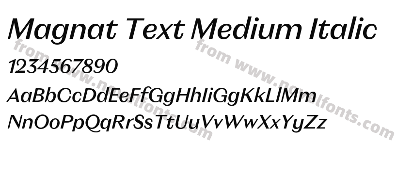 Magnat Text Medium ItalicPreview