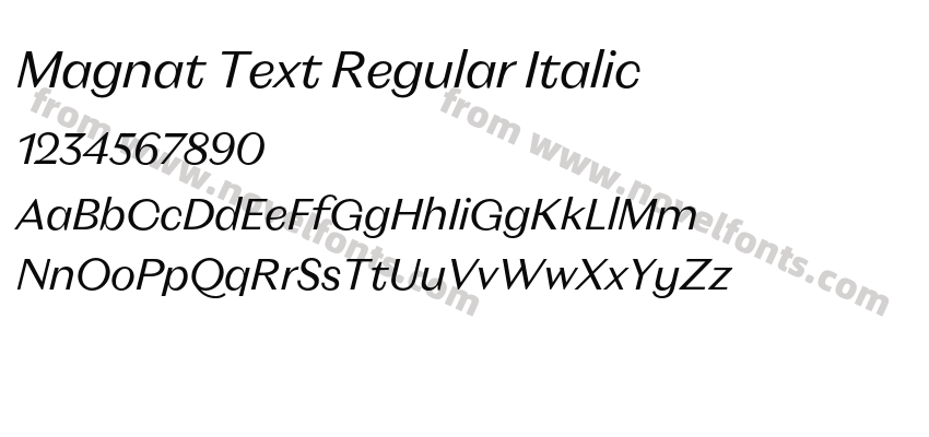 Magnat Text Regular ItalicPreview
