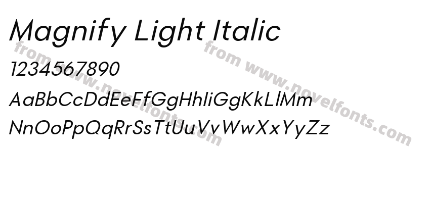 Magnify Light ItalicPreview
