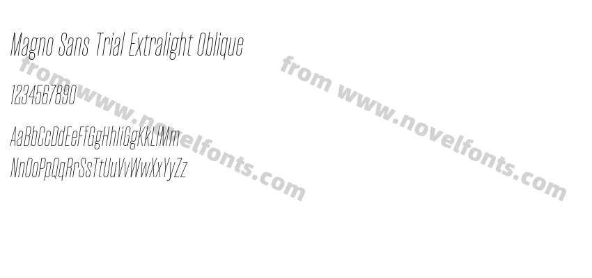 Magno Sans Trial Extralight ObliquePreview