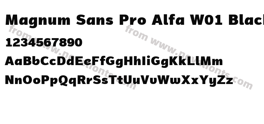 Magnum Sans Pro Alfa W01 BlackPreview