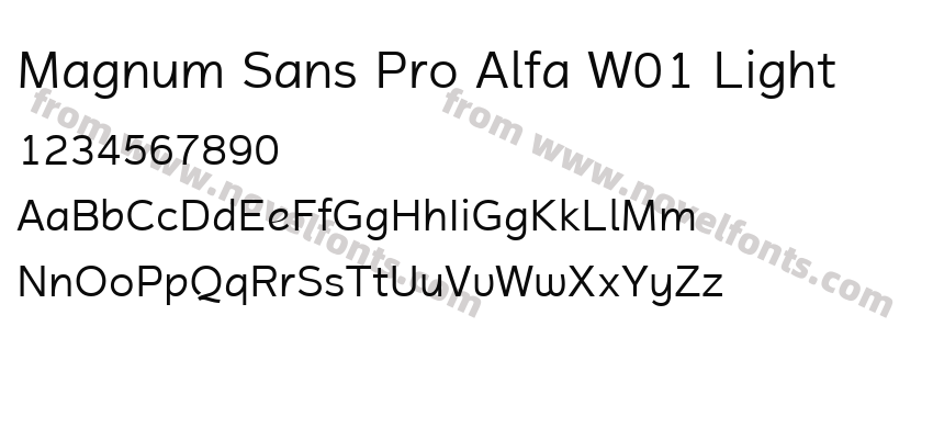 Magnum Sans Pro Alfa W01 LightPreview
