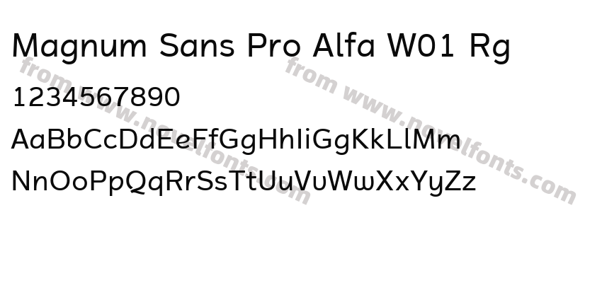 Magnum Sans Pro Alfa W01 RgPreview