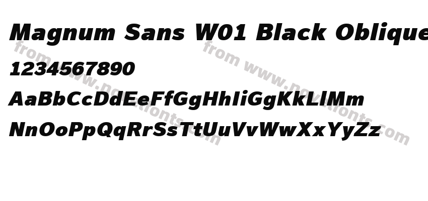 Magnum Sans W01 Black ObliquePreview