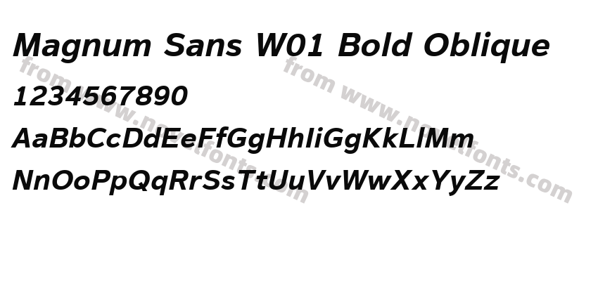Magnum Sans W01 Bold ObliquePreview