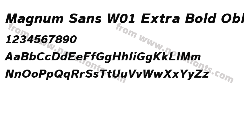 Magnum Sans W01 Extra Bold OblPreview