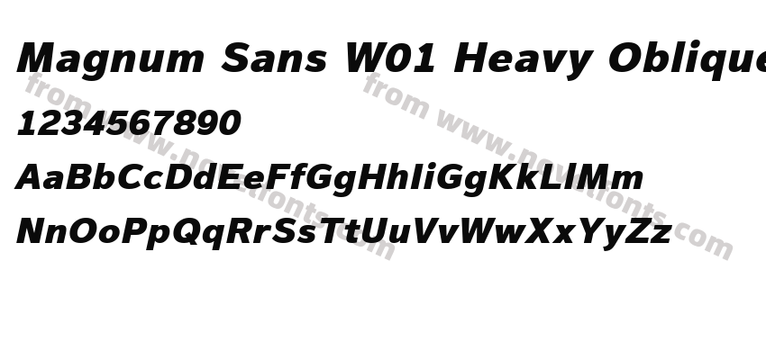 Magnum Sans W01 Heavy ObliquePreview