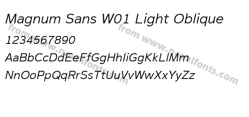 Magnum Sans W01 Light ObliquePreview