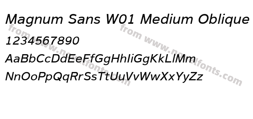 Magnum Sans W01 Medium ObliquePreview