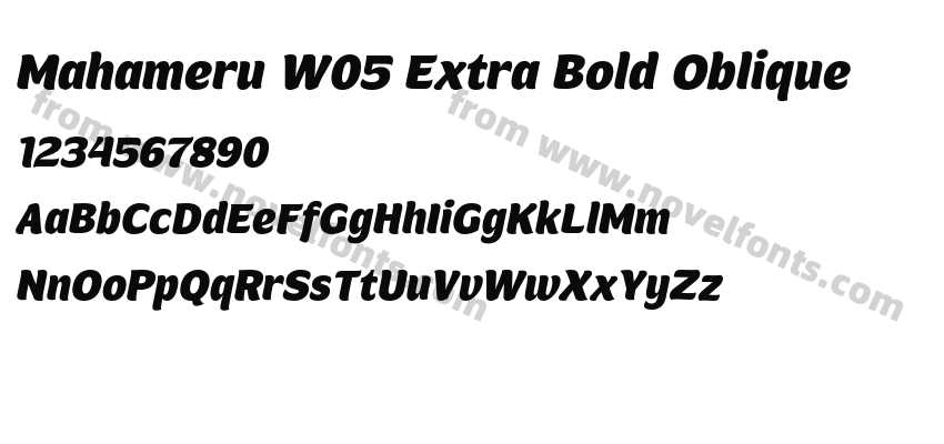 Mahameru W05 Extra Bold ObliquePreview
