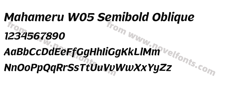 Mahameru W05 Semibold ObliquePreview