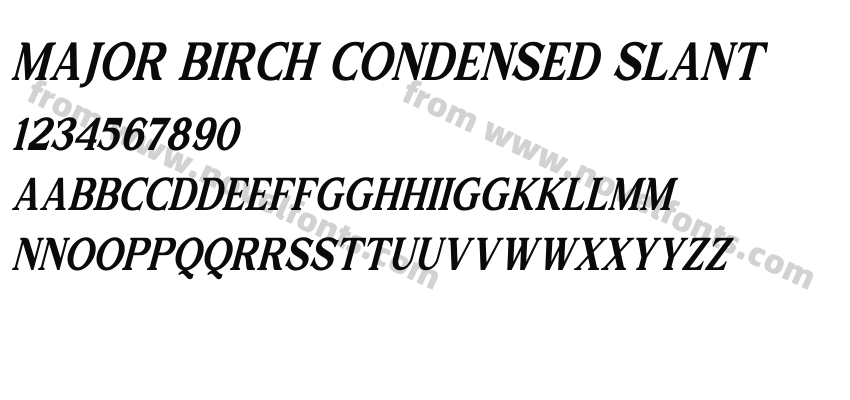 Major Birch Condensed SlantPreview