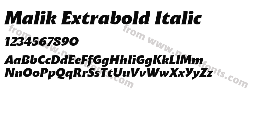 Malik Extrabold ItalicPreview