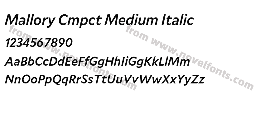 Mallory Cmpct Medium ItalicPreview